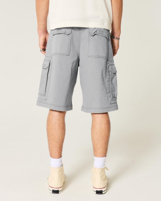 Hollister Gray At-the-knee Baggy Cargo Shorts for men