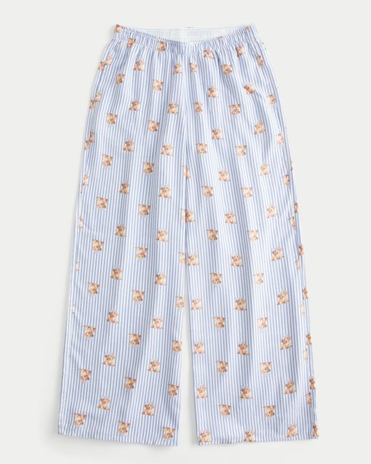 Hollister Blue Baggy Flannel Pants