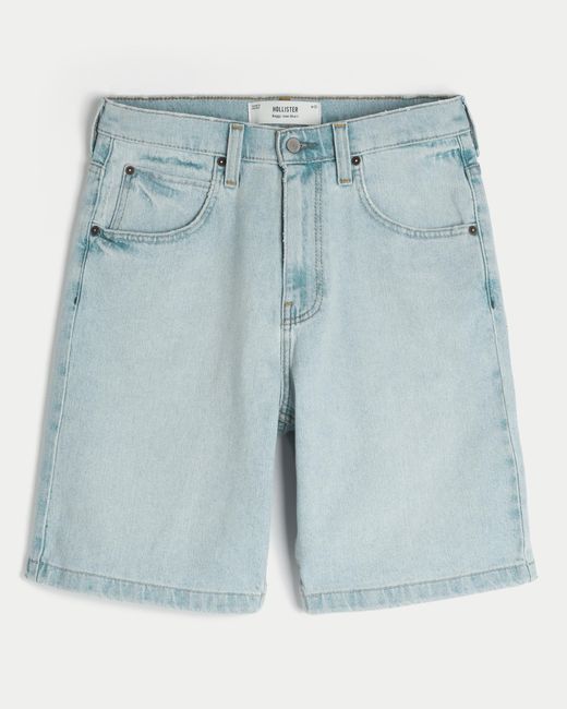 Hollister Blue Baggy Embroidered Star Denim Shorts for men