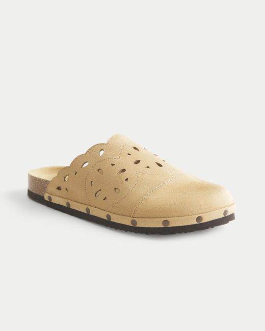 Hollister Natural Eyelet Slipper Sandals