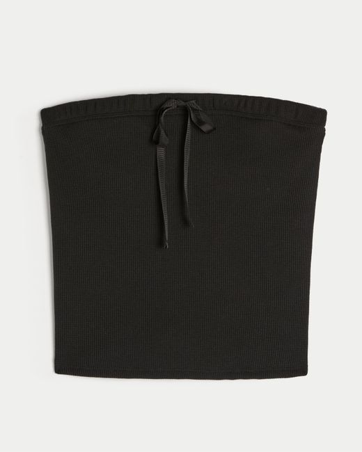 Hollister Black Gilly Hicks Cozy Waffle Tube Top