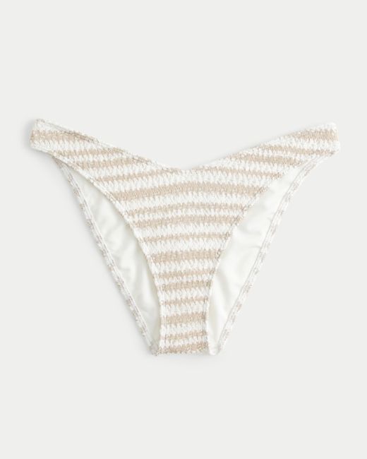Hollister White Crochet-style High-leg Cheeky Bikini Bottom