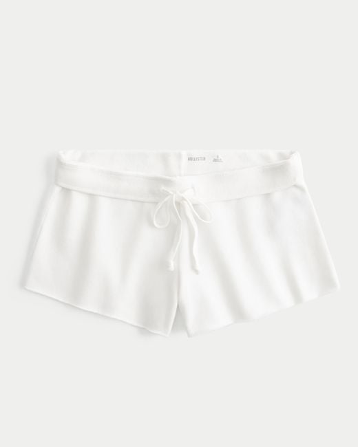 Hollister White Fleece Mini Short