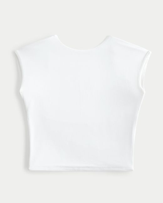 Hollister White Seamless Fabric Open Back Top