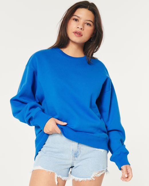Hollister Blue Oversized Sweatshirt mit Rundhalsausschnitt