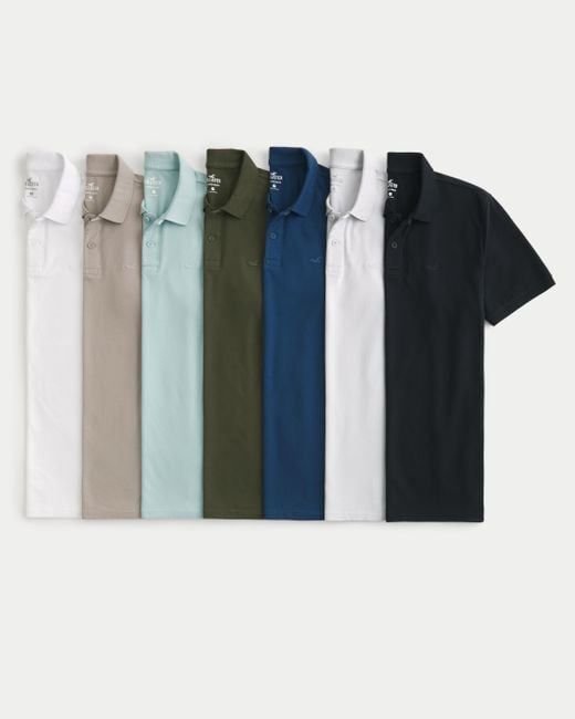 Hollister Blue Icon Polo 7-pack for men