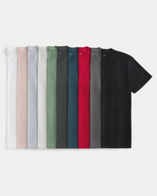 Hollister Black Icon Crew T-shirt 10-pack for men