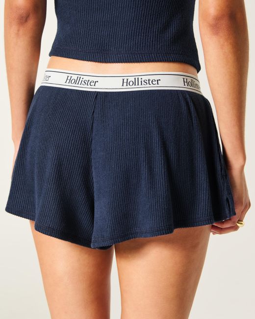 Hollister Blue Always Cozy Logo Waist Boxer Shorts