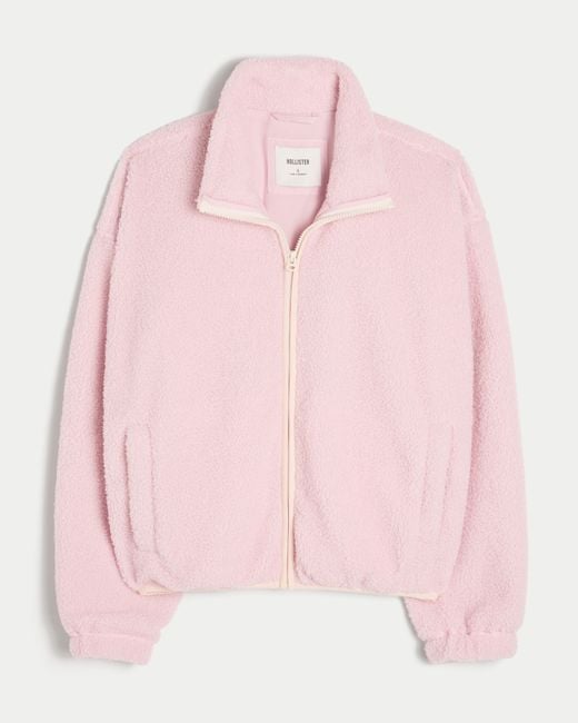 Hollister Pink Sherpa Fleece Jacket