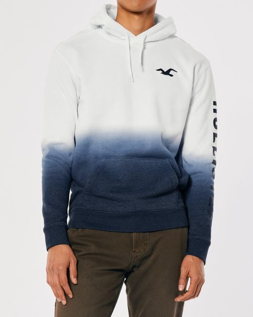 Hollister Ombre Print Logo Graphic Hoodie in Blue for Men Lyst UK