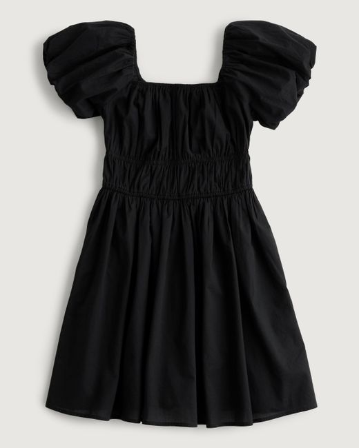 Hollister Black On Or Off Shoulder Channeled Skort Dress