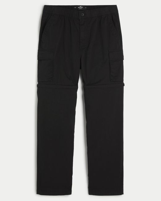 Hollister Black Straight Zip-off Cargo Pants for men