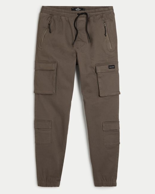 Hollister Twill 4 pocket Cargo Joggers in Grey for Men Lyst UK