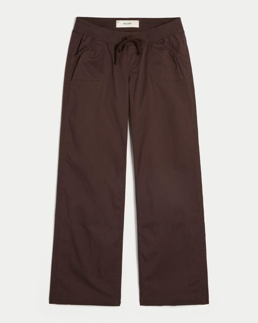 Hollister Brown Hollister Remi Ultra Low-rise Poplin Pull-on Pants