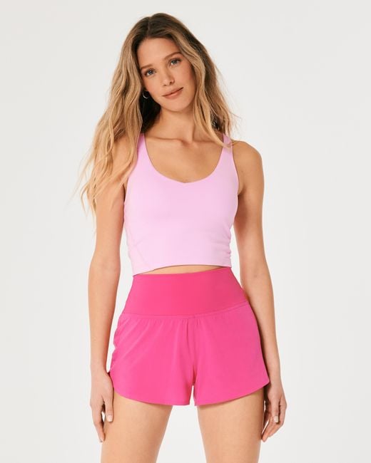 Hollister Gilly Hicks Active Recharge Strappy Plunge Tank in Pink