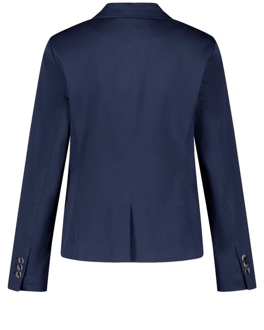 Gerry Weber Blue Eleganter blazer mit stretchkomfort 60cm langarm revers baumwolle