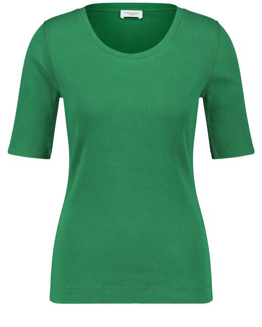 Gerry Weber Green T-shirt mit rippstruktur 64cm kurzarm rundhals baumwolle