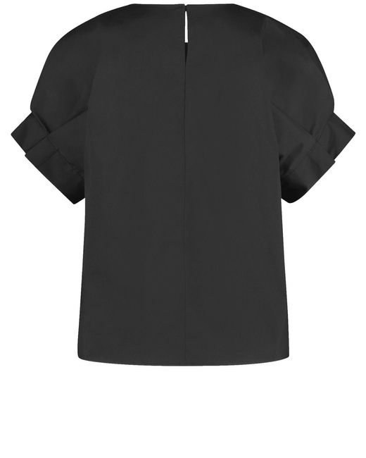 Taifun Black Blusenshirt aus baumwoll-mix 58cm kurzarm rundhals baumwolle