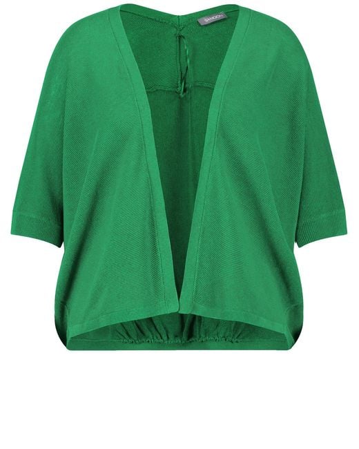 Samoon Green Oversized-strickjacke mit halbem arm 66cm fledermausärmel ohne kragen polyacryl