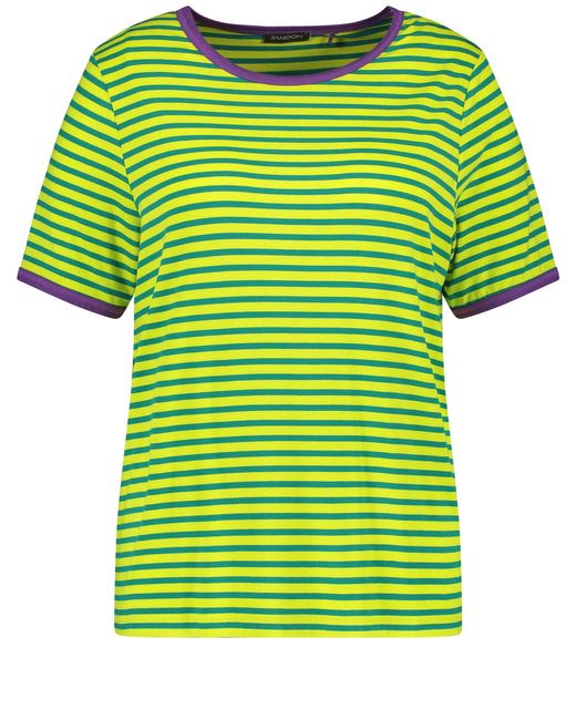 Samoon Green T-shirt mit ringel-dessin 68cm kurzarm rundhals viskose