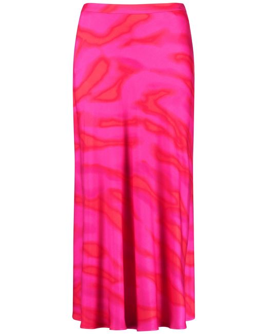 Taifun Pink Schwingender midirock mit subtilem glanz 80cm viskose