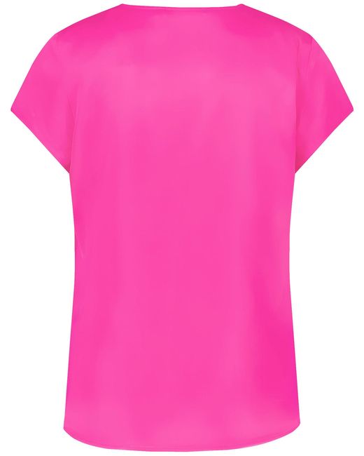 Taifun Pink Blusenshirt mit v-ausschnitt 60cm kurzarm viskose