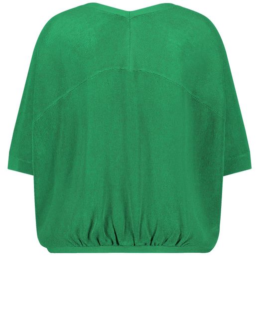 Samoon Green Oversized-strickjacke mit halbem arm 66cm fledermausärmel ohne kragen polyacryl