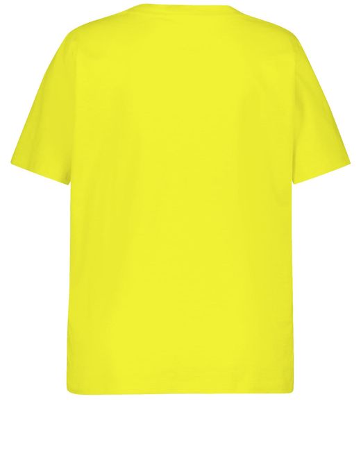Samoon Yellow V-shirt aus bio-baumwolle 66cm kurzarm v-ausschnitt