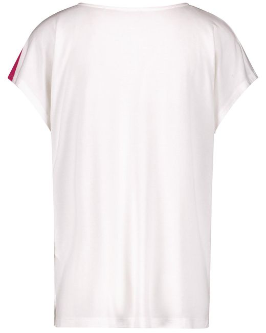 Taifun White Legeres shirt mit print 60cm kurzarm rundhals modal