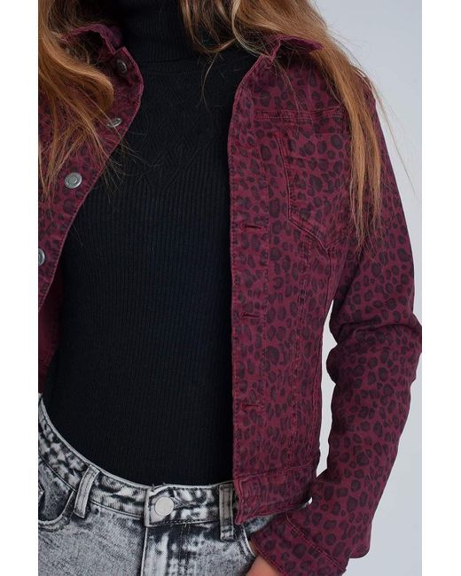 maroon jeans jacket