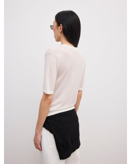 House of Dagmar White Cashmere Knit Top