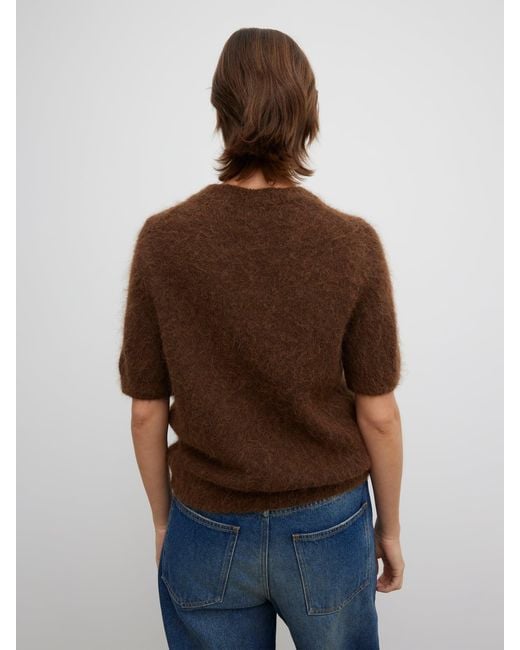 House of Dagmar Brown Brushed Alpaca Top