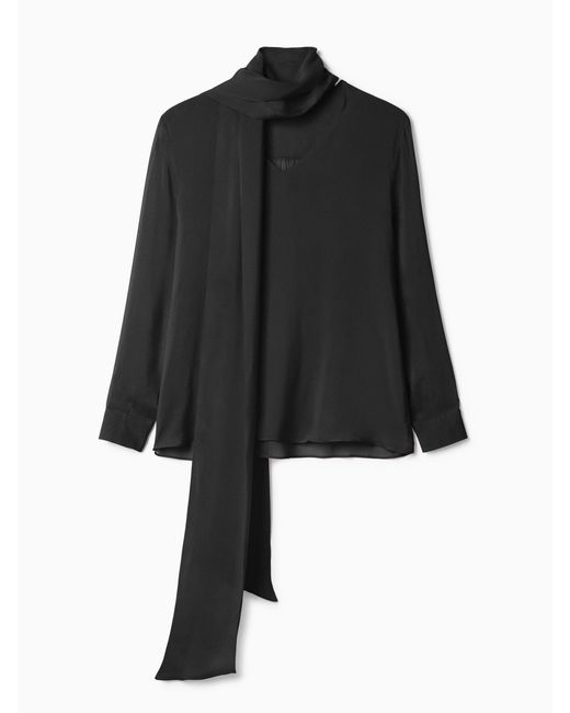 House of Dagmar Blue Chiffon Scarf Blouse