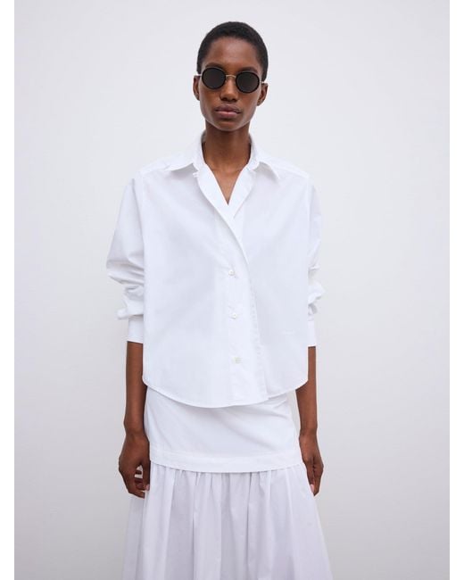 House of Dagmar White Cropped Shirt