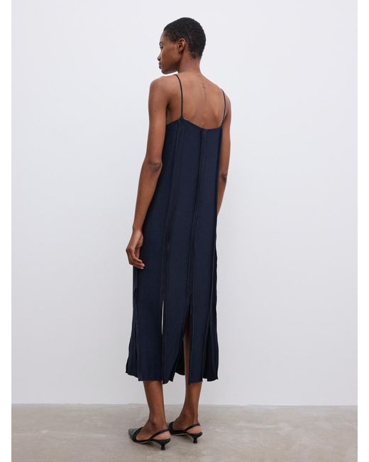 House of Dagmar Blue Striped Midi Dress