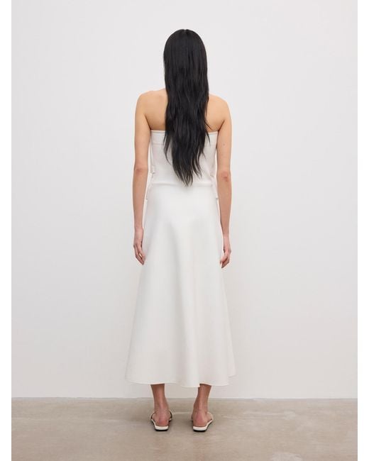 House of Dagmar White Sculpted Tube Dress