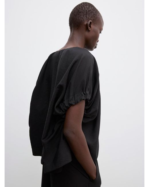 House of Dagmar White Rouched V-Neck Top