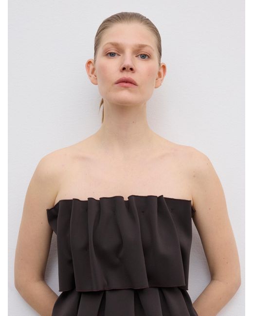House of Dagmar White Sculpted Tube Top