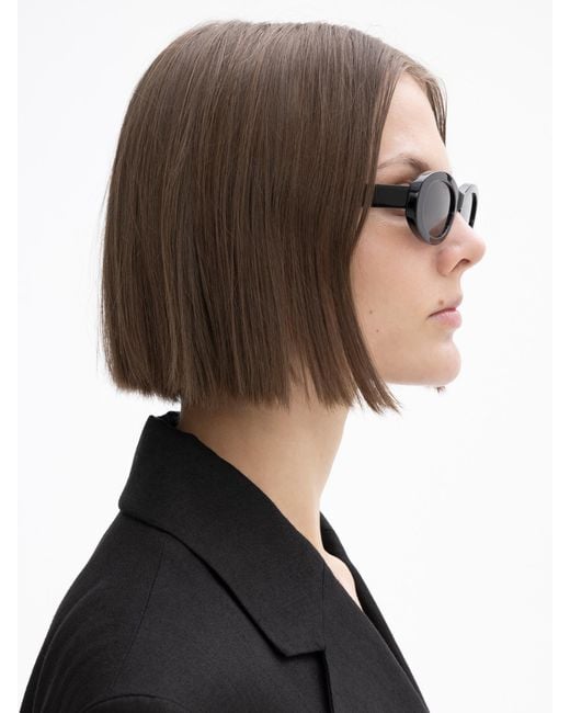 House of Dagmar Black Wide Oval Sunglasses