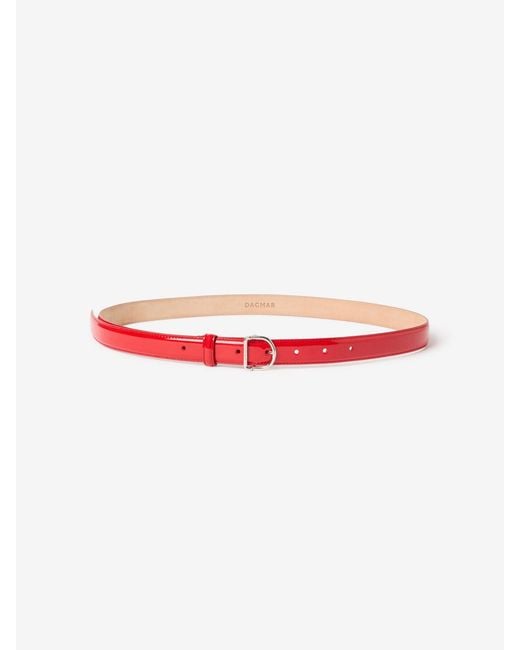 House of Dagmar White Patent D-Belt