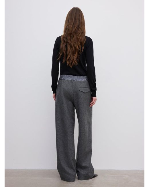House of Dagmar Gray Relaxed Wool Trouser