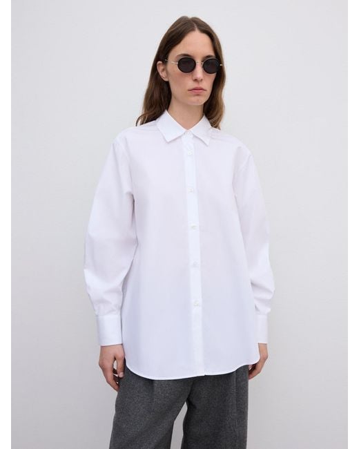House of Dagmar White Relaxed Poplin Shirt