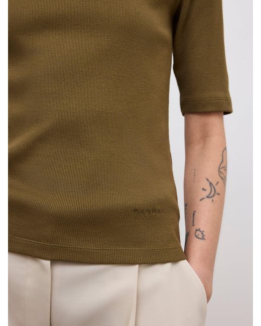 House of Dagmar Natural Fitted Rib T-Shirt
