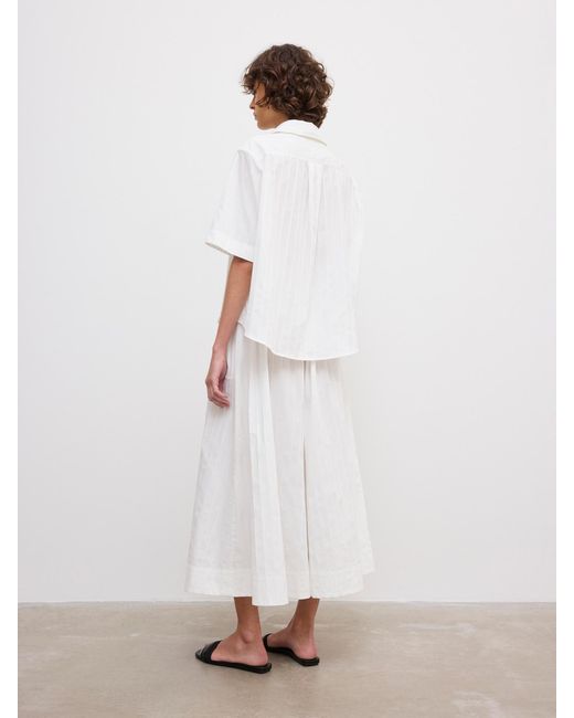 House of Dagmar White Cotton Maxi Skirt