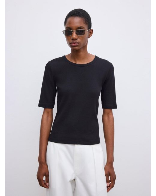 House of Dagmar White Fitted Rib T-Shirt