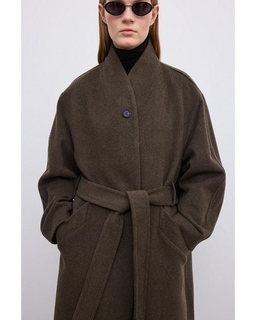 House of Dagmar Brown Oversize Belted Coat