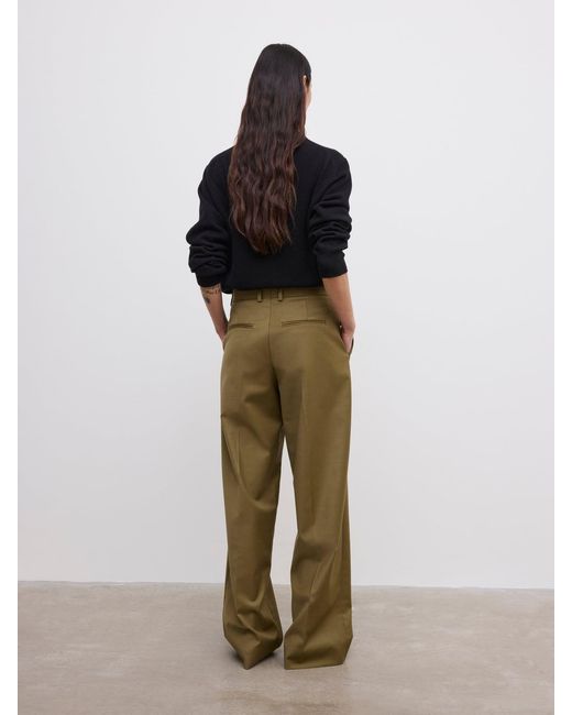 House of Dagmar Green Relaxed Wool Trousers