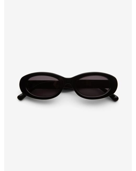 House of Dagmar Black Wide Oval Sunglasses