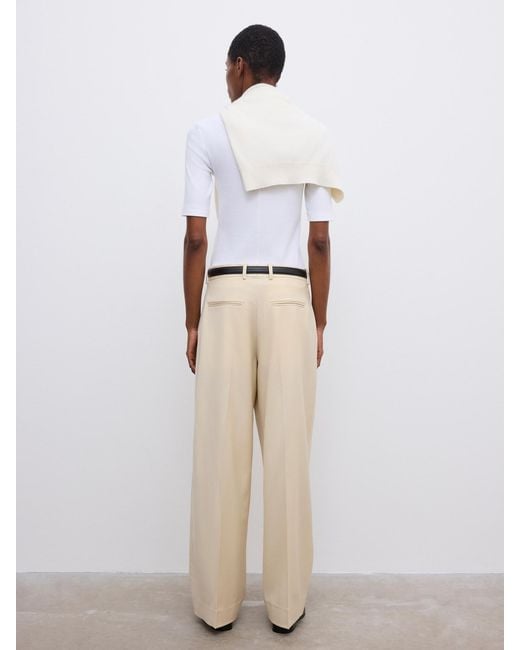 House of Dagmar White Relaxed Wool Trouser
