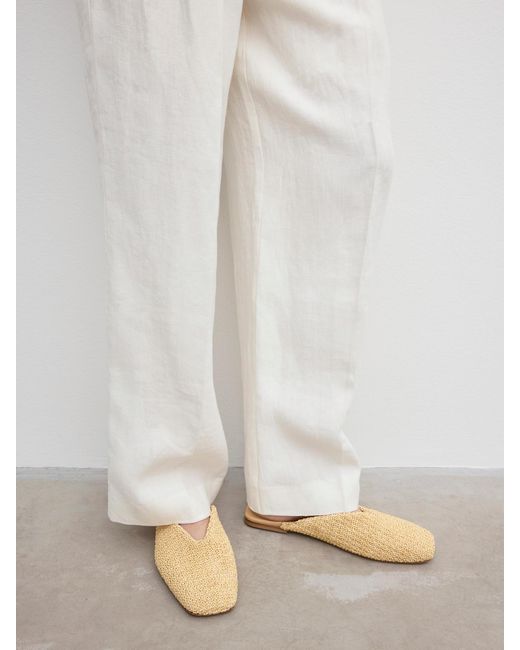 House of Dagmar White Square Toe Slip Ins